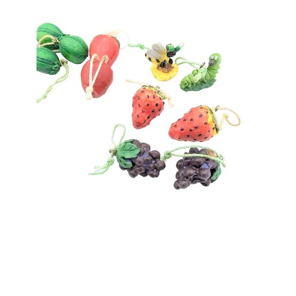 Vintage Resin Miniature Fruit & Animal hanging Ornaments Figurine Charms Set - Picture 8 of 11